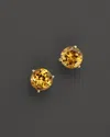 Bloomingdale's Citrine Round Stud Earrings In 14k Yellow Gold - Exclusive In Orange