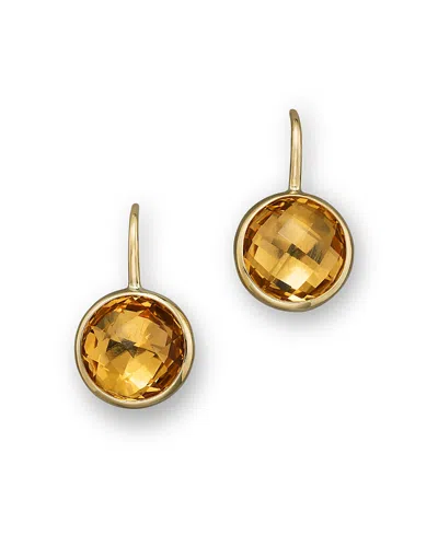Bloomingdale's Citrine Small Drop Earrings In 14k Yellow Gold - Exclusive In Gold/orange