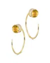 Bloomingdale's Citrine Stud Front Back Hoop Earrings In 14k Yellow Gold - Exclusive In Yellow/gold