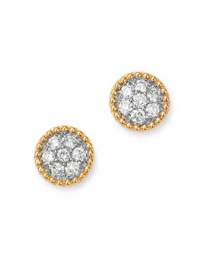 Bloomingdale's Cluster Diamond Milgrain Stud Earrings In 14k Yellow Gold, 0.60 Ct. T. W. - Exclusive In White/gold