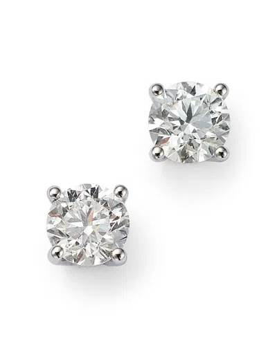 Bloomingdale's Colorless Certified Round Diamond Stud Earring In 18k White Gold, 0.75 Ct. T. W. - Exclusive
