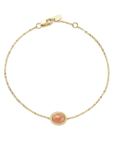Bloomingdale's Coral Oval Bracelet In 14k Yellow Gold - Exclusive In Coral/gold