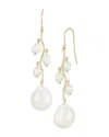 Bloomingdale's Cultured Freshwater & Baroque Pearl Drop Earrings In 14k Yellow Gold - Exclusive In Pearl