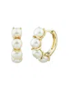 Bloomingdale's Cultured Freshwater Button Pearl Hoop Earrings In 14k Yellow Gold - Exclusive In White/gold