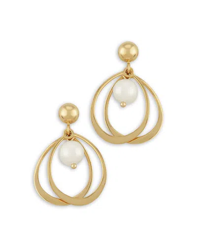 Bloomingdale's Cultured Freshwater Pearl Double Wire Drop Earrings In 14k Yellow Gold - Exclusive In White/gold