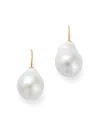 Bloomingdale's Cultured Freshwater Pearl Drop Earrings In 14k Yellow Gold - Exclusive In White/gold