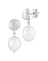 Bloomingdale's Cultured Freshwater Pearl Drop Earrings In Sterling Silver - Exclusive In White/silver