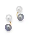 Bloomingdale's Cultured Freshwater Pearl Ear Jacket In 14k Yellow Gold - Exclusive In Gray/white/gold