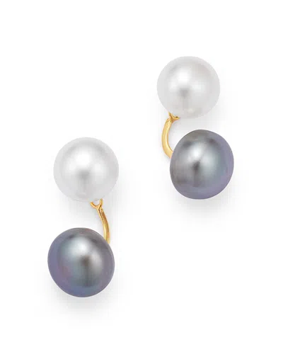 Bloomingdale's Cultured Freshwater Pearl Ear Jacket In 14k Yellow Gold - Exclusive In Gray/white/gold