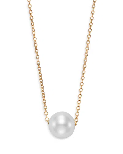 Bloomingdale's Cultured Freshwater Pearl Floating Pendant Necklace In 14k Yellow Gold, 16-18 - Exclusive