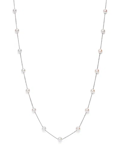 Bloomingdale's Cultured Freshwater Pearl Station Necklace In 14k White Gold, 16 - Exclusive In White/gold