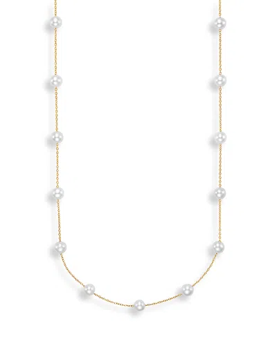Bloomingdale's Cultured Freshwater Pearl Station Necklace In 14k Yellow Gold, 17 - Exclusive In White