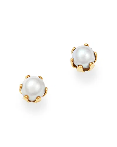 Bloomingdale's Cultured Freshwater Pearl Stud Earrings In 14k Yellow Gold, 3mm - Exclusive In White/gold