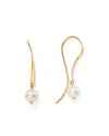 Bloomingdale's Cultured Freshwater Pearl Threader Earrings In 14k Yellow Gold - Exclusive In White/gold
