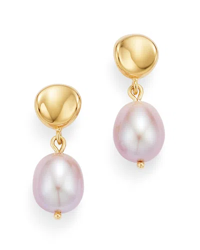 Bloomingdale's Cultured Freshwater Pink Pearl Drop Earrings In 14k Yellow Gold - Exclusive In Pink/gold