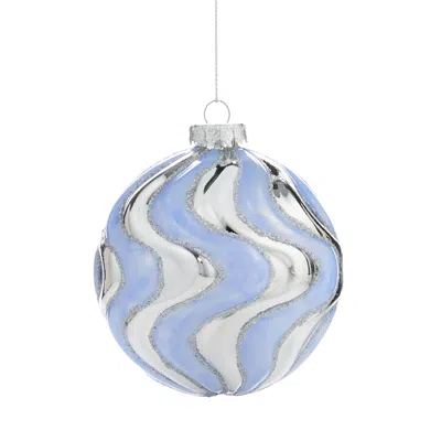 Bloomingdale's Curved Zigzag Ball Ornament - Exclusive In Blue