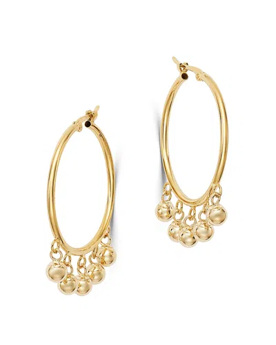 Bloomingdale's Dangling Spheres Hoop Earrings In 14k Yellow Gold - Exclusive