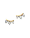Bloomingdale's Diamond 3-stone Stud Earrings In 14k Yellow Gold, 0.25 Ct. T. W. - Exclusive In White/gold
