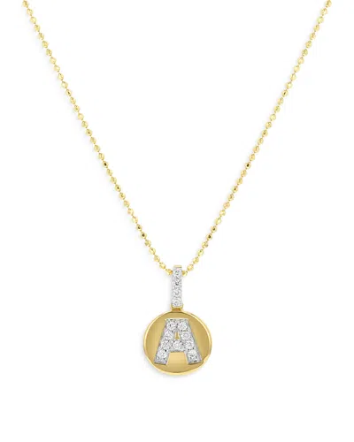 Bloomingdale's Diamond Accent Initial Pendant Necklaces In 14k Yellow Gold, 0.05-0.10 Ct. T. W. - Exclusive