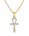 Bloomingdale's Diamond Ahnk Pendant Necklace In 14k White And Yellow Gold, 0.10 Ct. T. W. - Exclusive In White