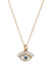 Bloomingdale's Diamond & Blue Sapphire Evil Eye Pendant Necklace In 14k Yellow Gold, 18 - Exclusive In Blue/gold