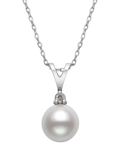 Bloomingdale's Diamond & Cultured Freshwater Pearl Pendant Necklace In 14k White Gold, 16 - Exclusive