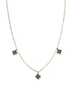 Bloomingdale's Diamond & Enamel Clover Droplet Necklace In 14k Yellow Gold, 0.25 Ct. T. W. - Exclusive In Black/gold