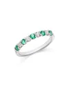 Bloomingdale's Diamond & Precious Stone Band In 14k White Gold In Green/white