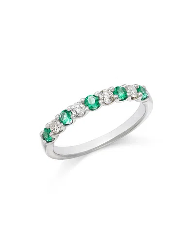 Bloomingdale's Diamond & Precious Stone Band In 14k White Gold In Green/white