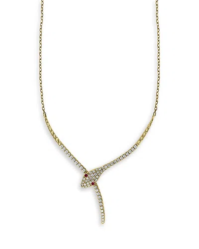 Bloomingdale's Diamond & Ruby Snake Statement Necklace In 14k White Gold, 16-18 - Exclusive In Yellow Gold