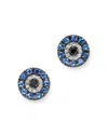 Bloomingdale's Diamond & Sapphire Evil Eye Earrings In 14k White Gold - Exclusive In Multi/white