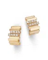 Bloomingdale's Diamond Asymmetrical Bar Hoop Earrings In 14k Yellow Gold, 0.58 Ct. T. W. In Gold