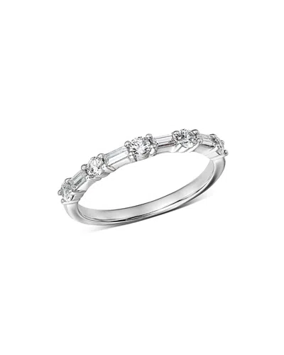 Bloomingdale's Diamond Baguette & Round Band In 14k White Gold, 0.50 Ct. T. W. - Exclusive