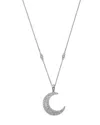 Bloomingdale's Diamond Baguette & Round Crescent Pendant Necklace In 14k White Gold, 0.62 Ct. T. W. - Exclusive In White