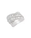 Bloomingdale's Diamond Baguette & Round Crossover Statement Ring In 14k White Gold, 2.80 Ct. T. W. In White