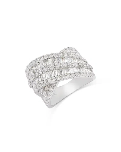 Bloomingdale's Diamond Baguette & Round Crossover Statement Ring In 14k White Gold, 2.80 Ct. T. W.