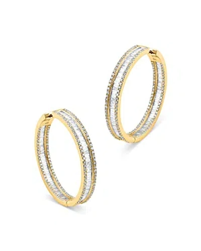 Bloomingdale's Diamond Baguette & Round Inside Out Hoop Earrings In 14k Yellow Gold, 3.0 Ct. T. W. - Exclusive In White/gold