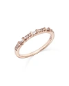 Bloomingdale's Diamond Baguette & Round Narrow Band In 14k Gold, 0.12 Ct. T. W. In Rose Gold
