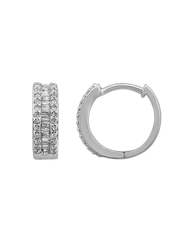 Bloomingdale's Diamond Baguette Hoop Earrings In 14k White Gold, 0.25 Ct. T. W. - Exclusive