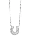 Bloomingdale's Diamond Baguette Horseshoe Pendant Necklace In 14k White Gold, 0.33 Ct. T. W. - Exclusive In White