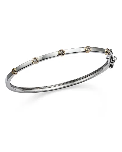 Bloomingdale's Diamond Bangle Bracelet In 14k Yellow & White Gold, 0.20 Ct. T. W. - Exclusive In White/gold