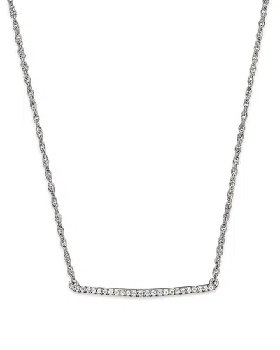 Bloomingdale's Diamond Bar Necklace In 14k White Gold, 0.10 Ct. T. W.
