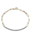Bloomingdale's Diamond Bar Paperclip Link Bracelet In 14k White & Yellow Gold, 0.80 Ct. T. W. - Exclusive In White/gold