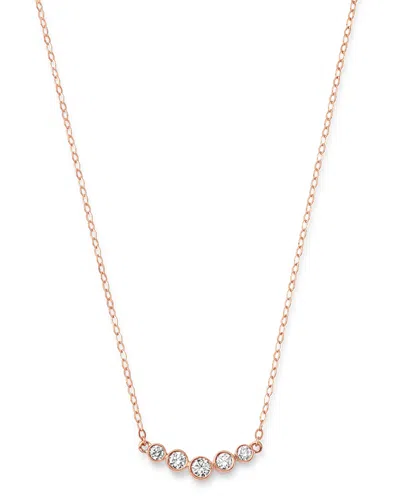 Bloomingdale's Diamond Bar Station Necklace In 14k Rose Gold, 0.25 Ct. T. W. - Exclusive In White/rose Gold