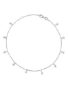 Bloomingdale's Diamond Bezel Droplet Ankle Bracelet In 14k White Gold - 100% Exclusive In White