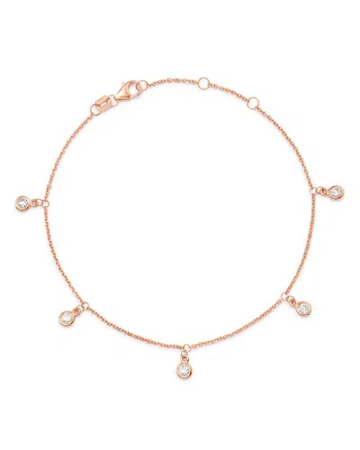 Bloomingdale's Diamond Bezel Droplet Bracelet In 14k Rose Gold - Exclusive In White/rose Gold