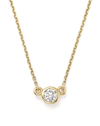 Bloomingdale's Diamond Bezel Pendant Necklace In 14k Yellow Gold, 0.25 Ct. T. W. - Exclusive In White/gold