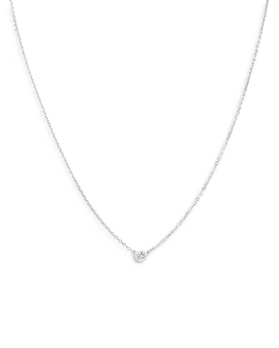 Bloomingdale's Diamond Bezel Solitare Necklace In 14k White Gold, 0.05 Ct. T. W. - 100% Exlcusive