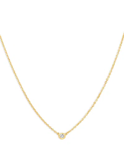 Bloomingdale's Diamond Bezel Solitare Necklace In 14k Yellow Gold, 0.05 Ct. T. W. - Exclusive