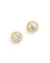 Bloomingdale's Diamond Bezel Set Stud Earrings In 14k Yellow Gold, 0.75 Ct. T. W. - Exclusive In White/gold
